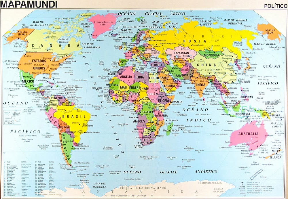 mapa n5 planisferio fisico politico